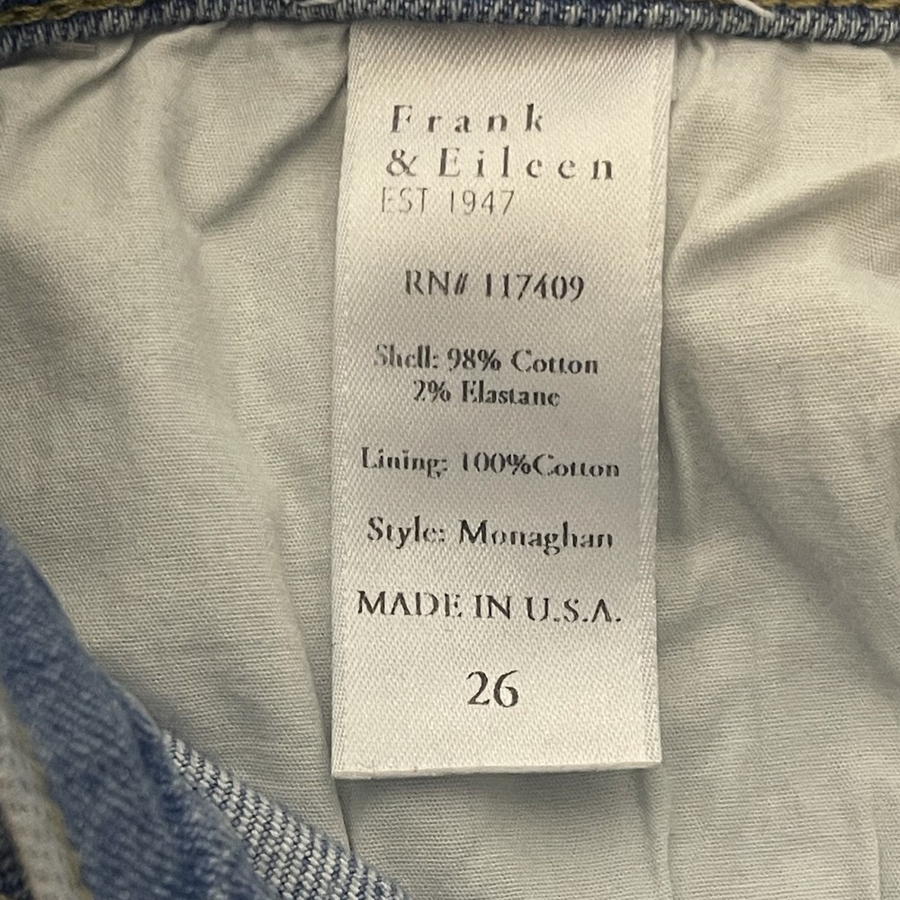 Frank‎ & Eileen Monaghan Denim Jeans  90s Light Wash Womens  26 Button Fly - Picture 11 of 11